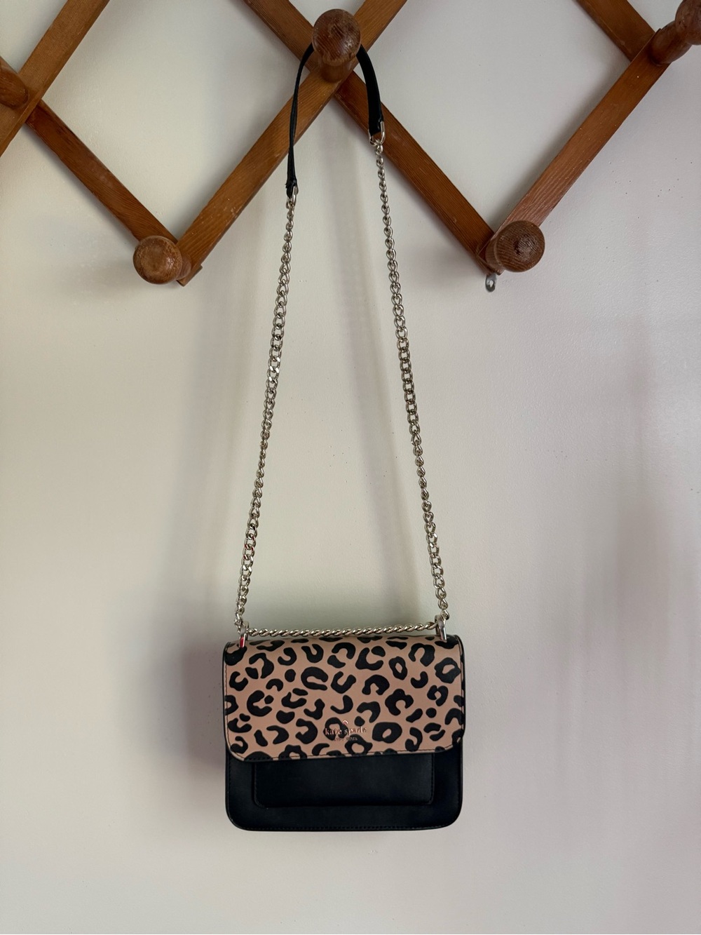 kate spade Leopard Flap Crossbody with Black Body